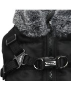 Manteau pour chien fourré et harnais intégré | Puppia Donavan | Noir