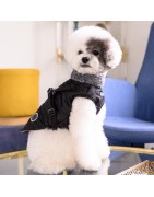 Manteau pour chien fourré et harnais intégré | Puppia Donavan | Noir