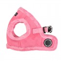 Harnais pour chien veste en suédine avec fourrure Puppia TERRY | Rose : Taille PUPPIA:XL. Cou 38 cm, Poitrail 50 cm