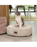 Coussin chat, petit chien ou chiot en VELOURS côtelé |  Ø 50 cm