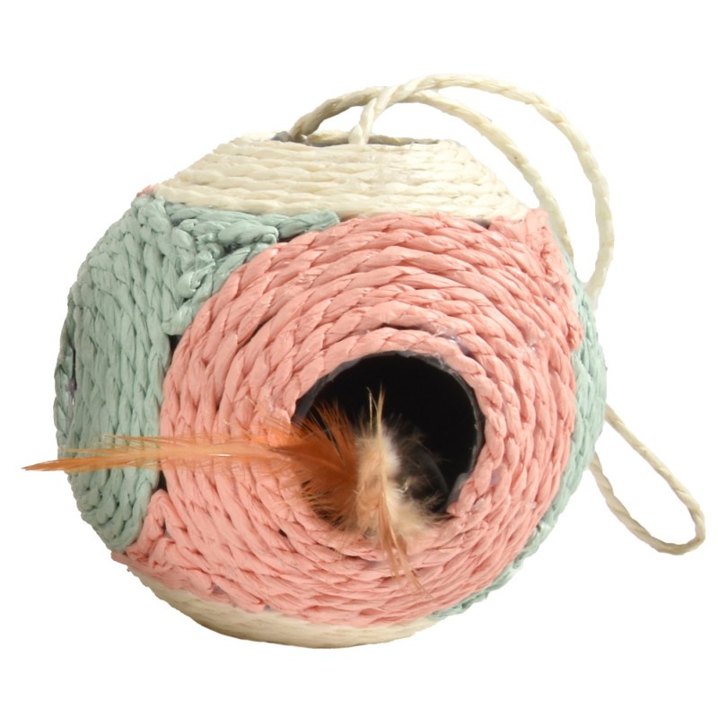 Jouet pour chat | Griffoir FACETTE en corde avec plumes