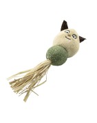 Jouet peluche chat avec boule d'herbe à chat| 16 cm