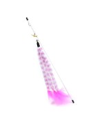 Jouet canne à pêche pour chats | Plumes roses | 45 cm