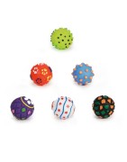 Lot de 6 jouets balles vinyle sonores pour petit chien | 5 cm