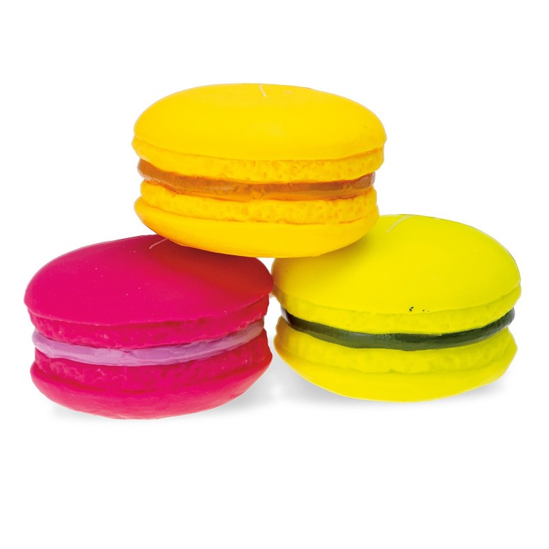 Jouet pour chien et chiot en forme de Macaron envinyle | 7 cm