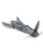 Peluche pour chien | Lapin gris sans rembourrage avec pouic | 30 cm