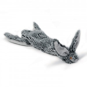 Peluche pour chien | Lapin gris sans rembourrage avec pouic | 30 cm