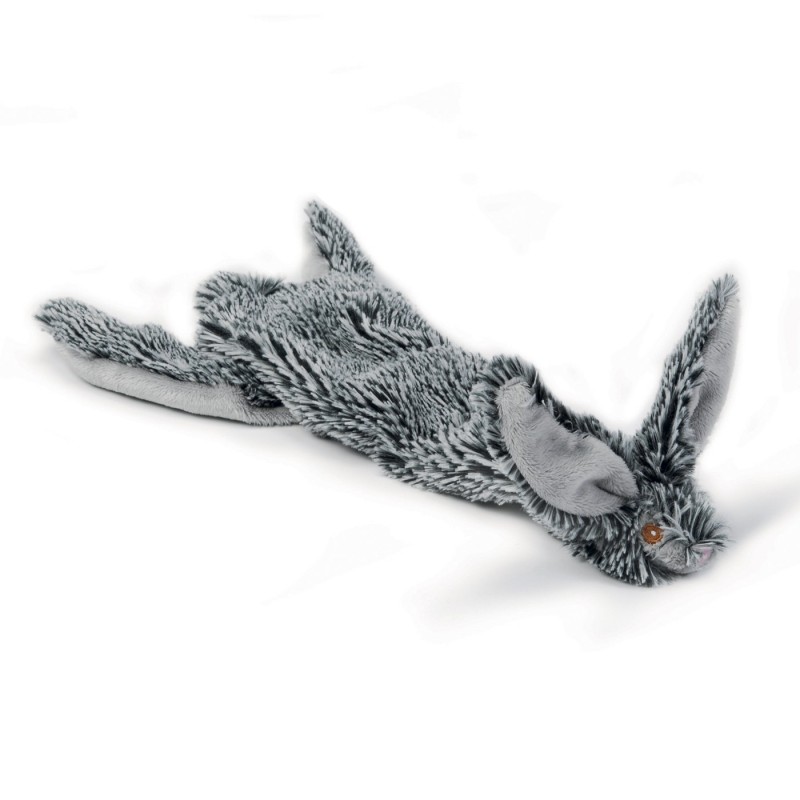 Peluche pour chien | Lapin gris sans rembourrage avec pouic | 30 cm