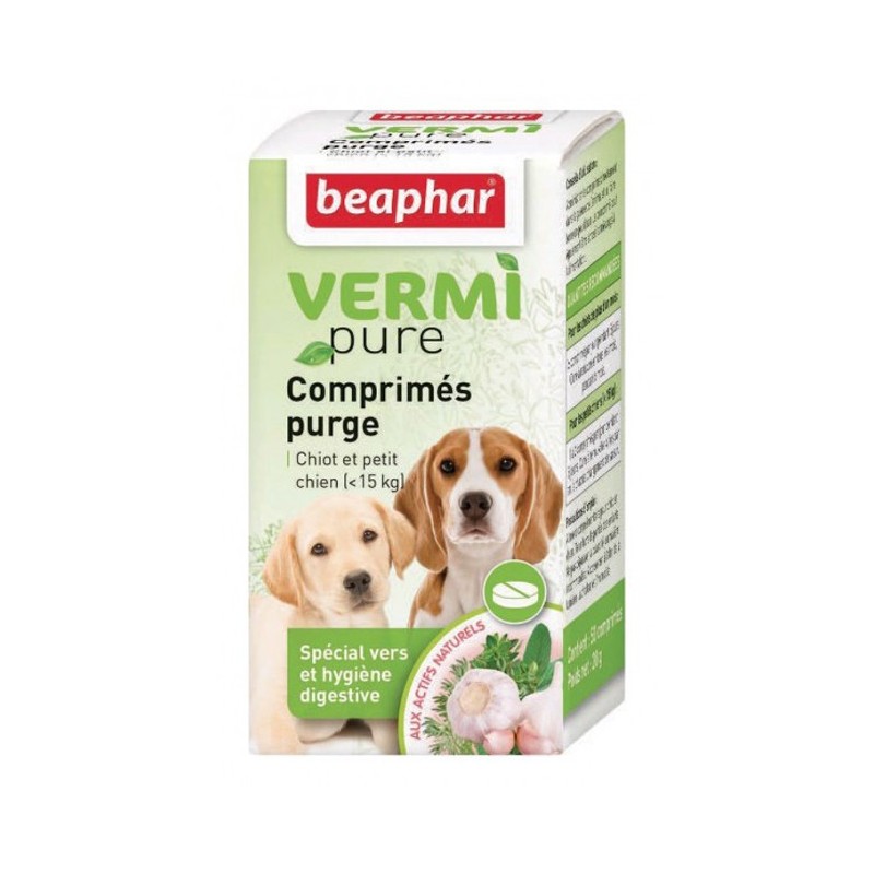 Boite de 50 comprimés purge aux plantes VERMIpure pour chien | Beaphar