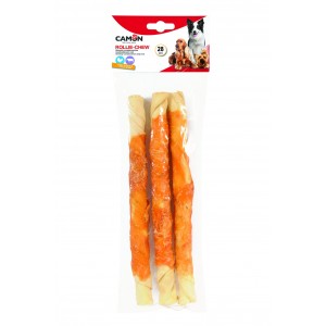 Sticks en peau de buffle enrobés de lamelles de poulet | camon