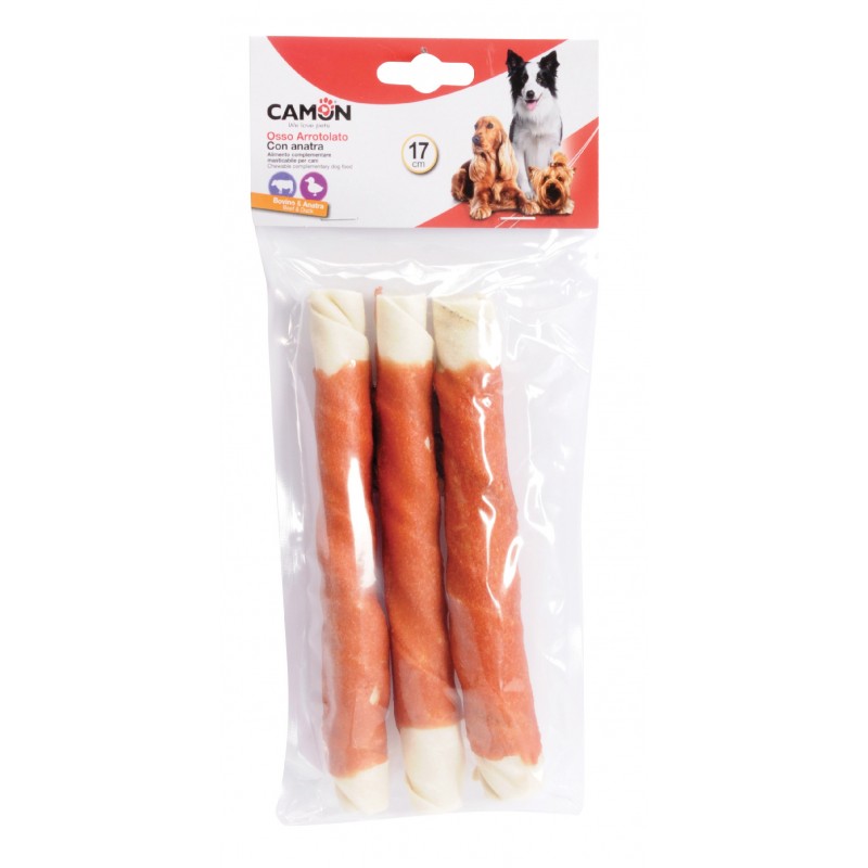 Sticks en peau de buffle enrobés de lamelles de canard | Camon