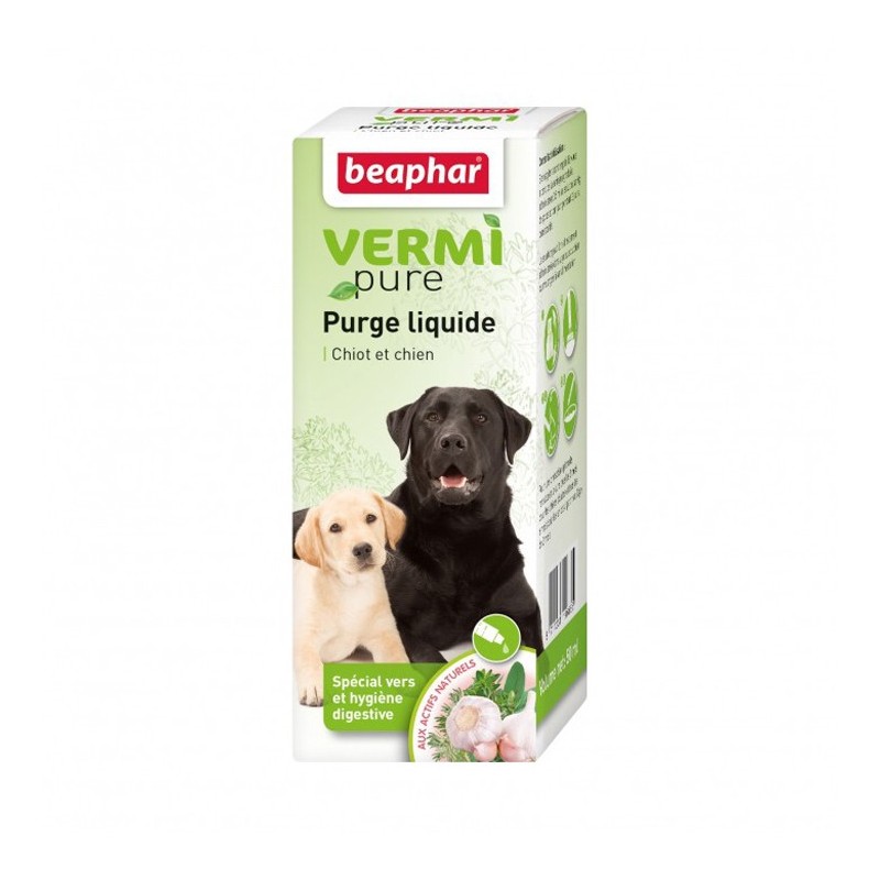 Solution liquide de purge aux plantes VERMIpure pour chiot et chien | Beaphar